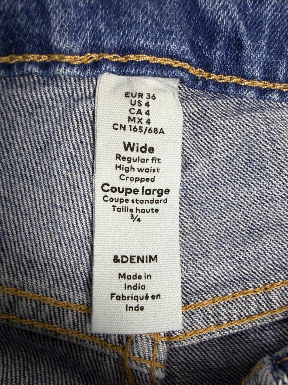 H&M &Denim Wide High-Waist Cropped Jeans - Blue - Picture 2 of 8